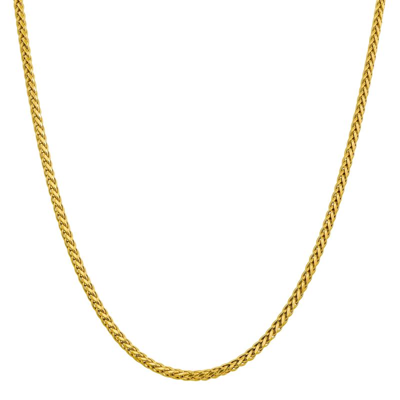 Semi-Solid Diamond-Cut Wheat Chain in 14K Yellow Gold, 3.1MM, 24" – Image 1 of 3