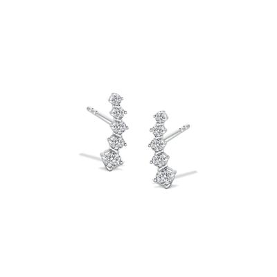 Diamond Climber Earrings in 10K White Gold (1/5 ct. tw.)
