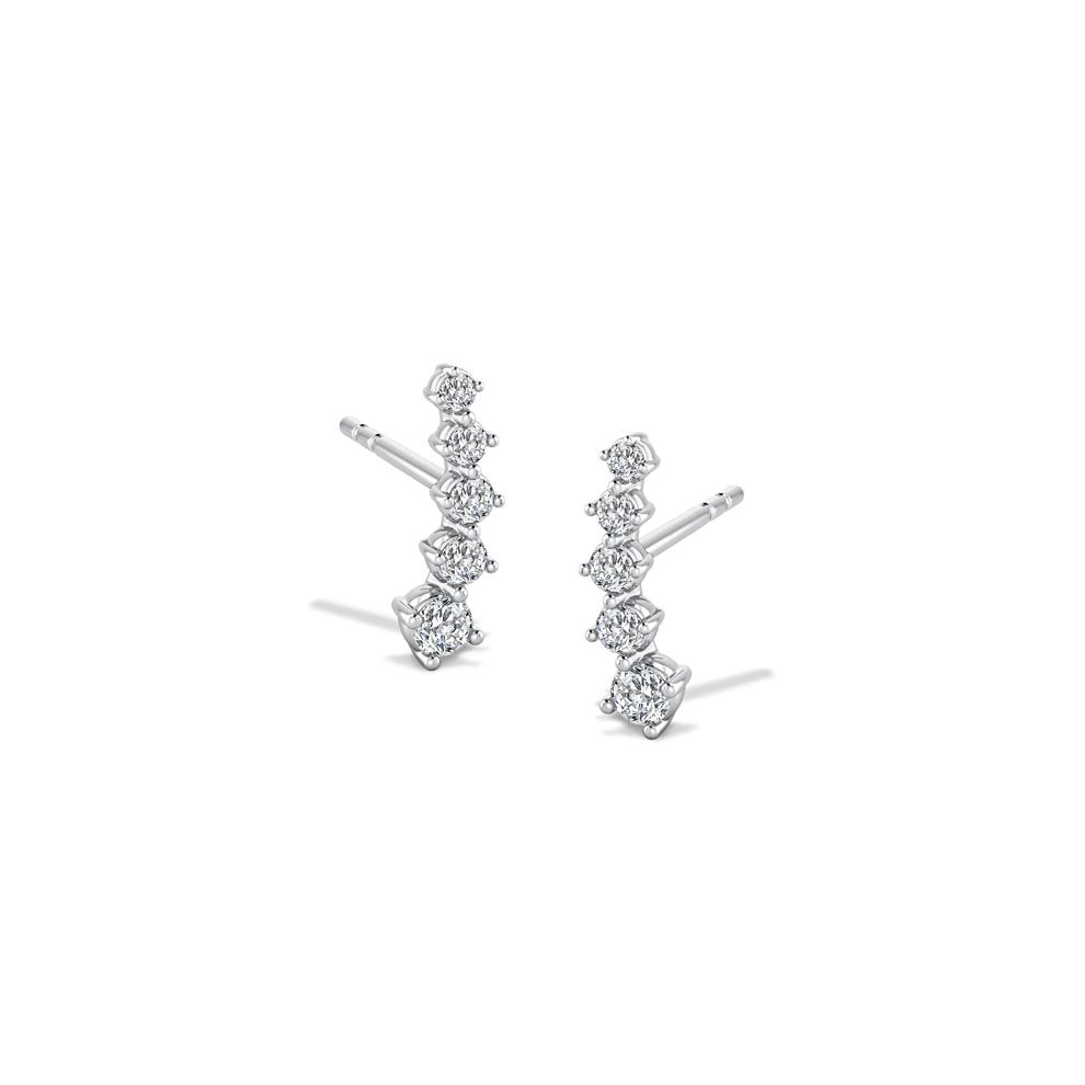 Diamond Climber Earrings in 10K White Gold (1/5 ct. tw.) – Image 1 of 2