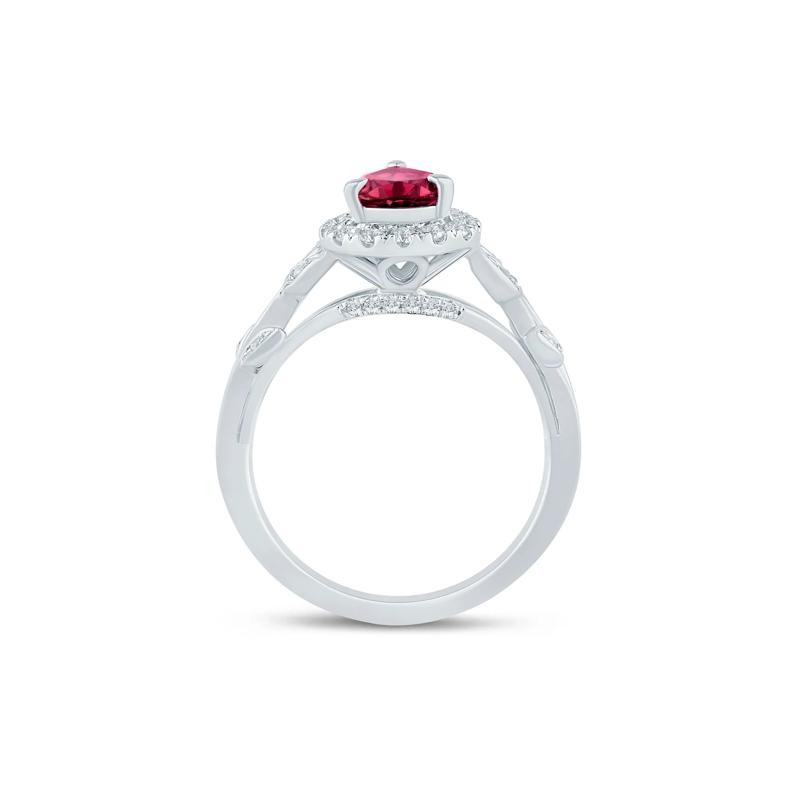 Ramona Rhodolite Garnet and Lab Grown Diamond Engagement Ring in 14K White and Yellow Gold (1/3 ct. tw.) – Image 2 of 3