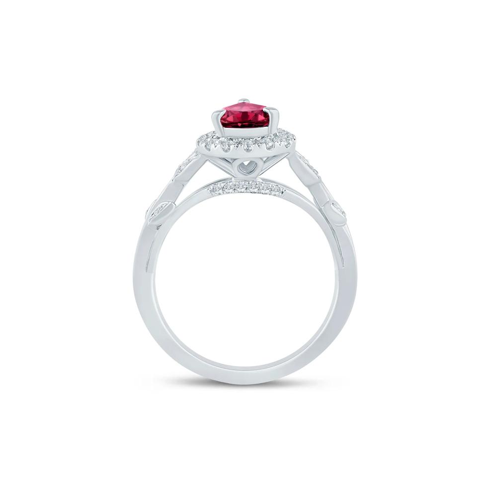 Ramona Rhodolite Garnet and Lab Grown Diamond Engagement Ring in 14K White and Yellow Gold (1/3 ct. tw.) – Image 2 of 3