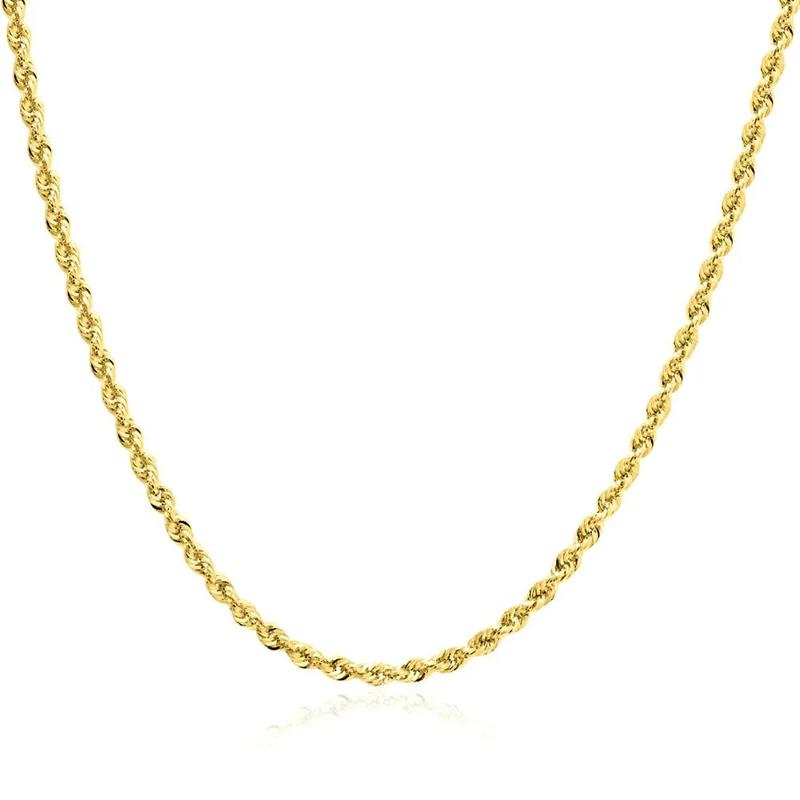 Glitter Hollow Rope Chain in 14K Gold, 22&quot; – Image 1 of 2