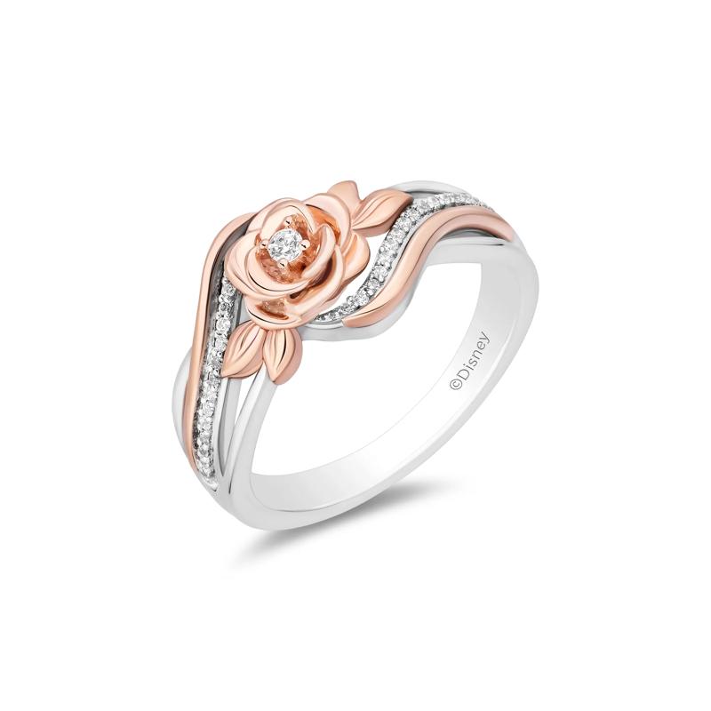 Belle Rose Ring in Sterling Silver &amp; 10K Rose Gold &#40;1/10 ct. tw.&#41; – Image 4 of 4