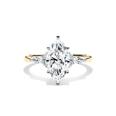 Lab Grown Diamond Marquise-Cut Engagement Ring in 14K Gold