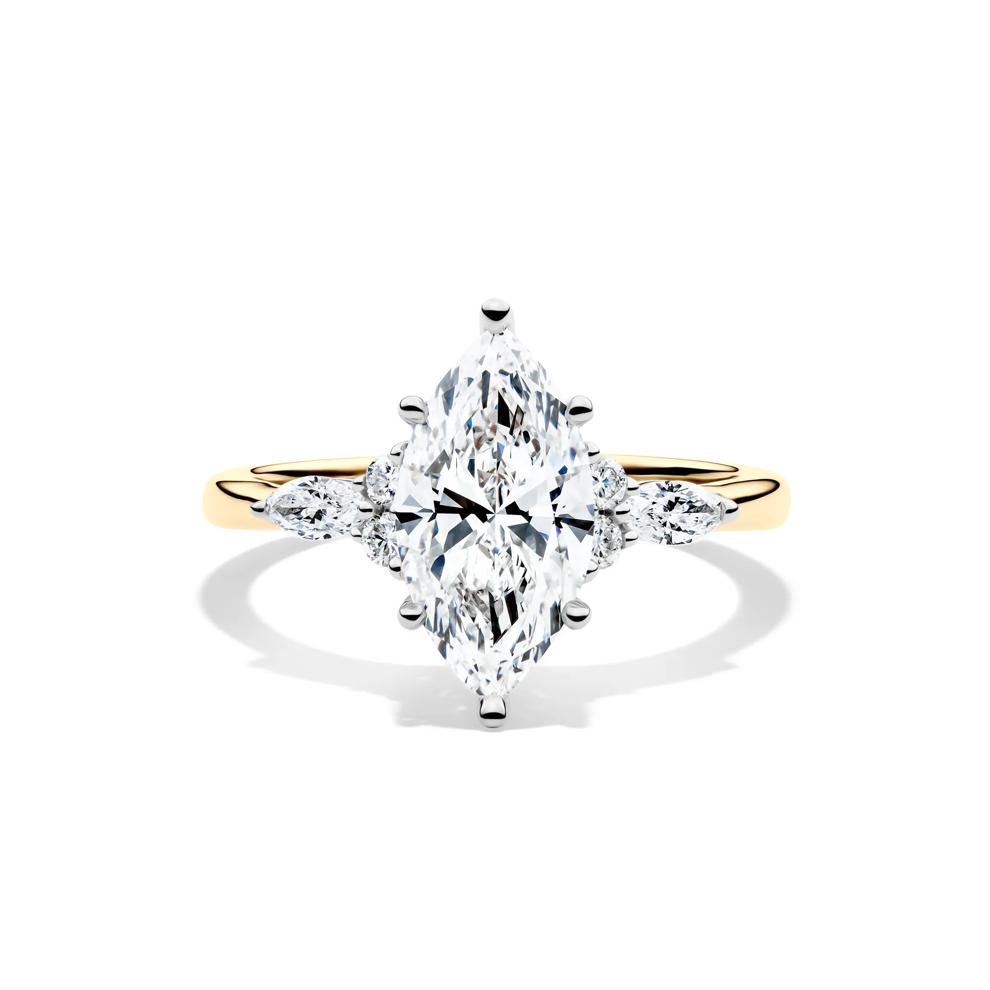 Lab Grown Diamond Marquise-Cut Engagement Ring in 14K Yellow and White Gold (2 1/4 ct. tw.) – Image 1 of 4