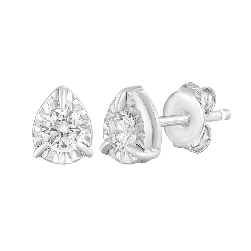 Diamond Pear-Shaped Stud Earrings in 10K White Gold &#40;1/4 ct. tw.&#41; – Image 1 of 2