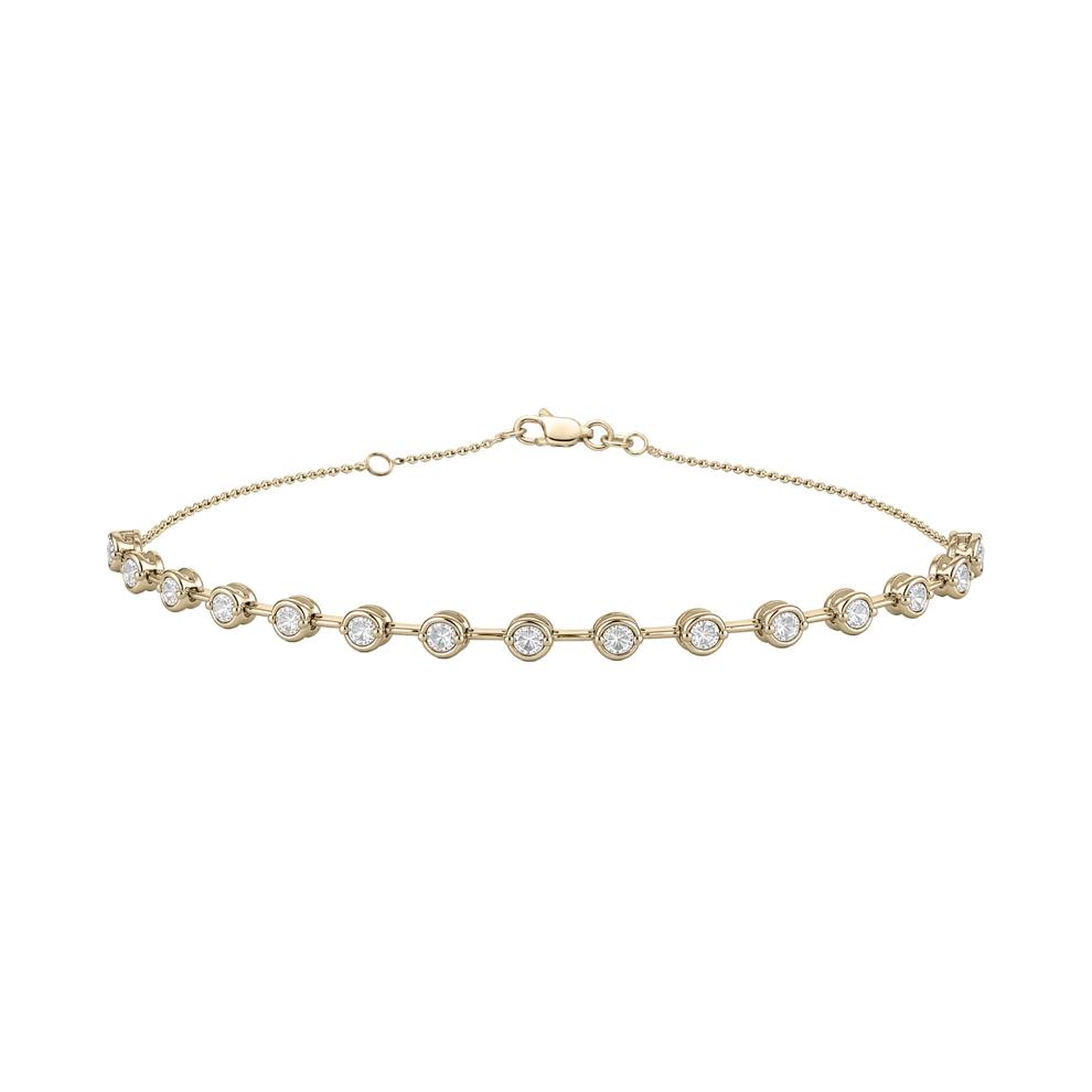 Diamond Tiny Circles &amp; Cable Chain Bracelet in 10K Yellow Gold, 7.25" (1/2 ct. tw.) – Image 1 of 2