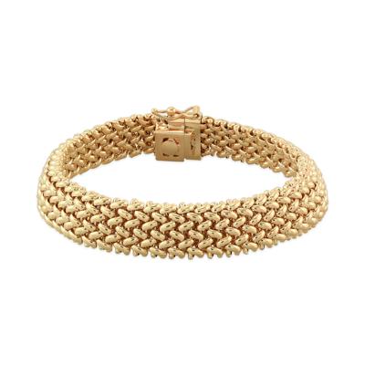 Woven Bracelet in 14K Yellow Gold, 12mm, 7.5"