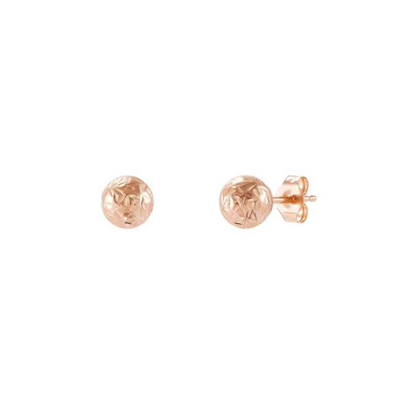 Diamond-Cut Ball Stud Earring in 14K Rose Gold, 5MM – Image 1 of 1