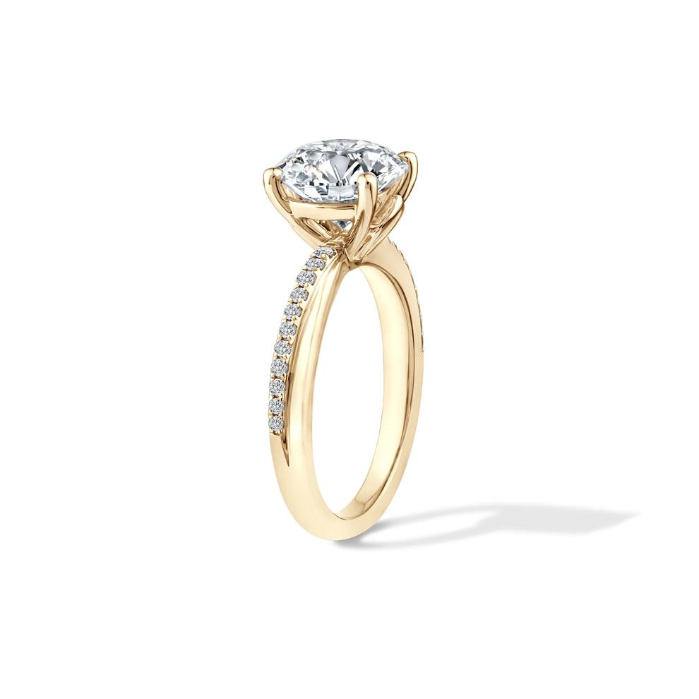 Lab Grown Diamond Round Engagement Ring in 18K Yellow Gold (3 1/5 ct. tw.) – Image 3 of 4
