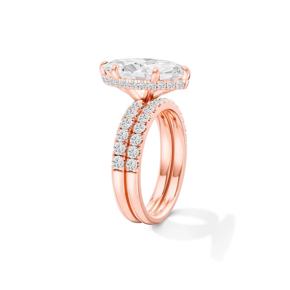 Lab Grown Diamond Marquise Center Bridal Set in 14K Rose Gold (5 ct. tw.) – Image 3 of 6
