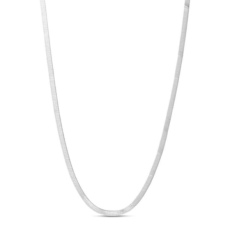 Herringbone Chain Necklace in Sterling Silver, 3mm, 18&quot; – Image 1 of 3