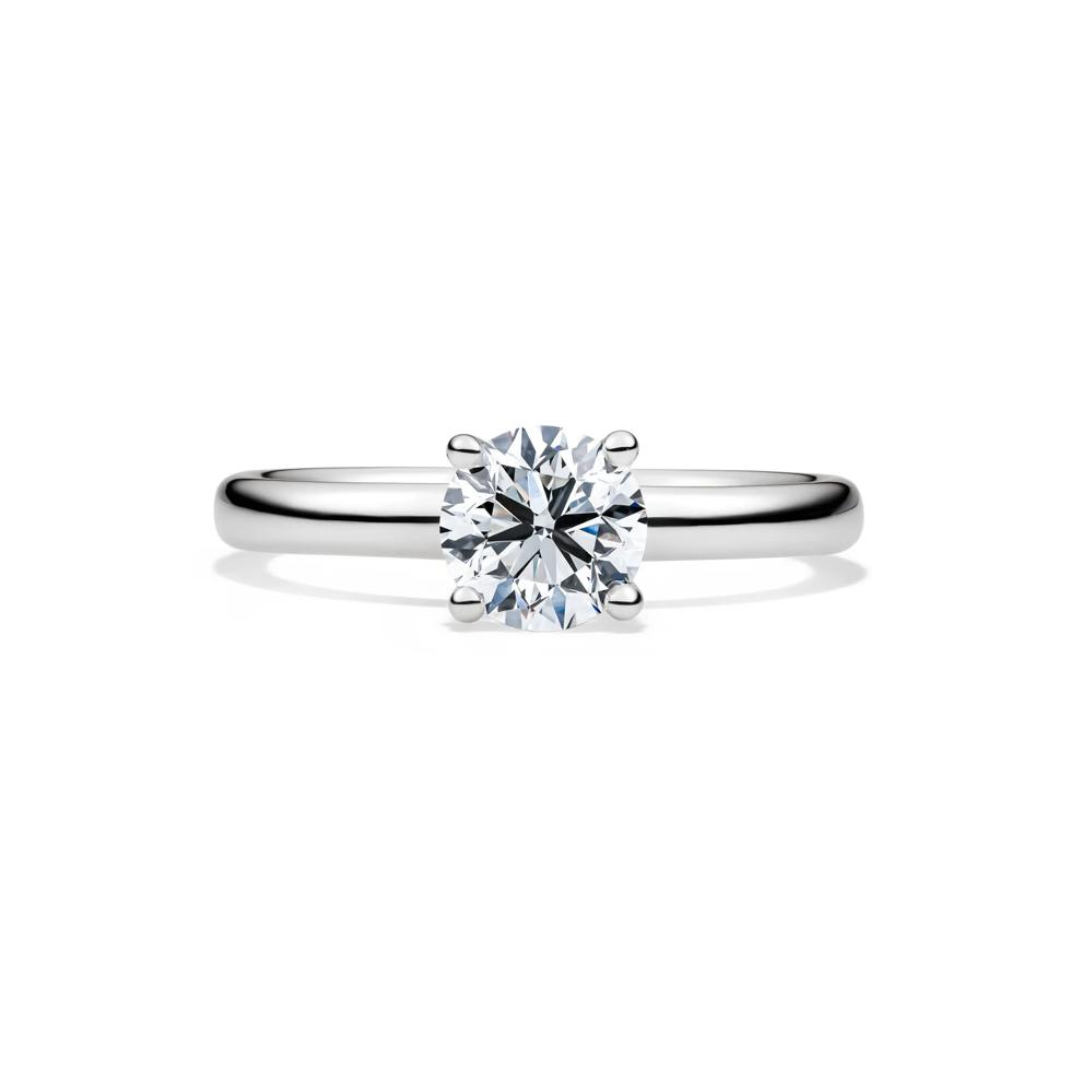 Diamond Round Brilliant Cut Solitaire Engagement Ring in 14K White Gold (1 ct.) – Image 1 of 5