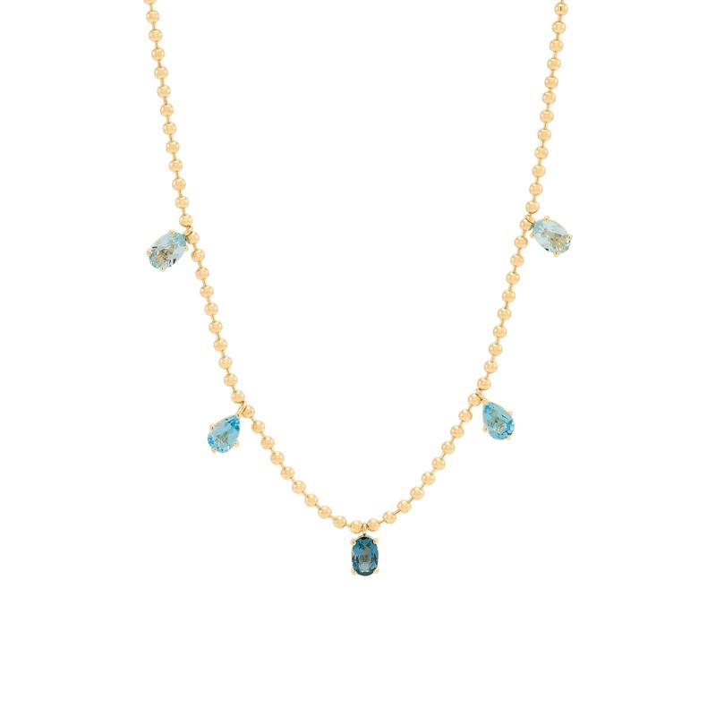 Shades of Blue Topaz Beaded Necklace in Vermeil – Image 1 of 3