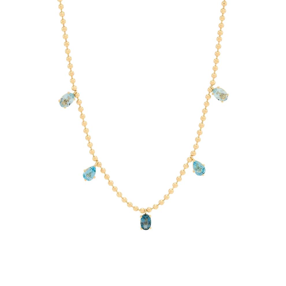 Shades of Blue Topaz Beaded Necklace in Vermeil – Image 1 of 3