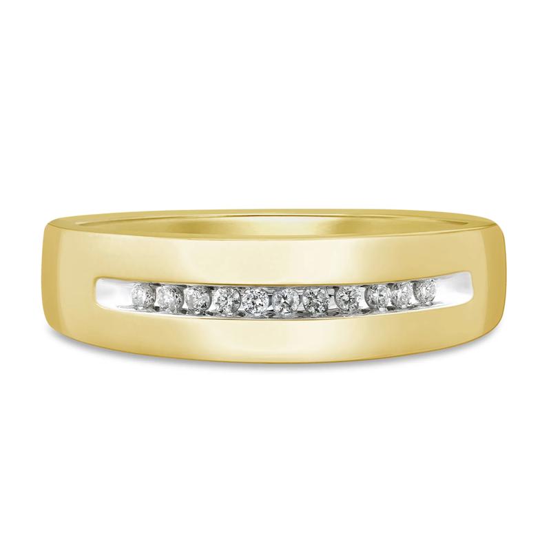 Men&#39;s 1/10 ct. tw. Diamond Band in 10K Yellow Gold – Image 1 of 3