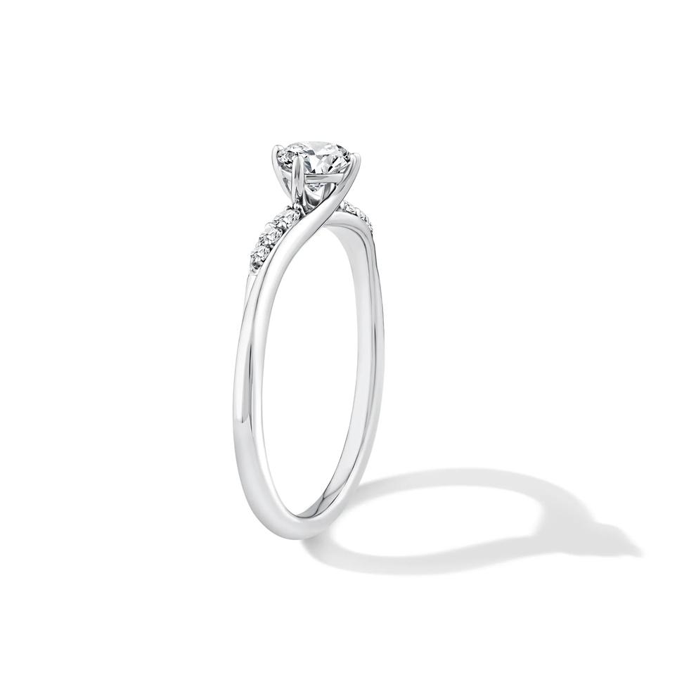Lab Grown Diamond Round Center Promise Ring in 10K White Gold (1/2 ct. tw.) – Image 3 of 4