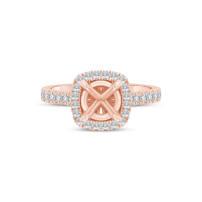 1/2 ct. tw. Diamond Semi-Mount Engagement Ring in 14K Rose  Gold &#40;Setting Only&#41; – Image 2 of 6