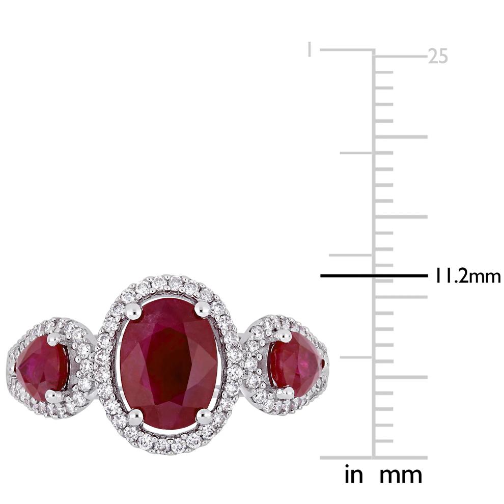 Ruby and Diamond Ring in 14K White Gold (1/3 ct. tw.) – Image 5 of 7