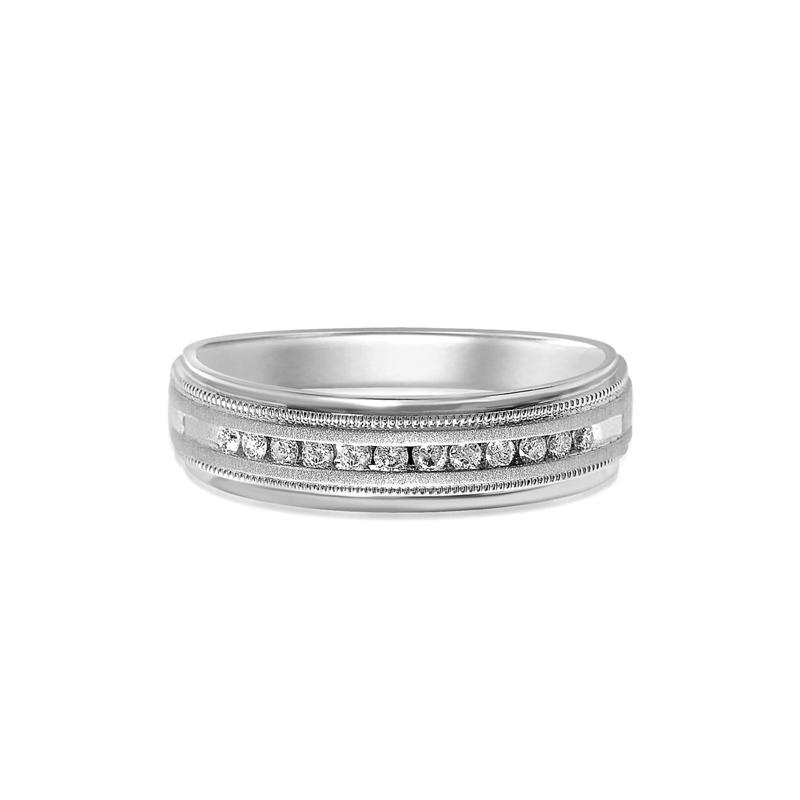 Men&#39;s 1/5 ct. tw. Diamond Band in Sterling Silver – Image 1 of 3