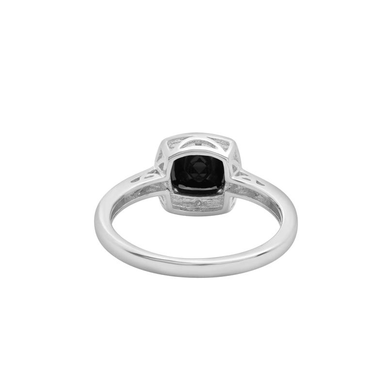 Onyx &amp; Diamond Accent Earrings, Pendant &amp; Ring Set in Sterling Silver – Image 10 of 11