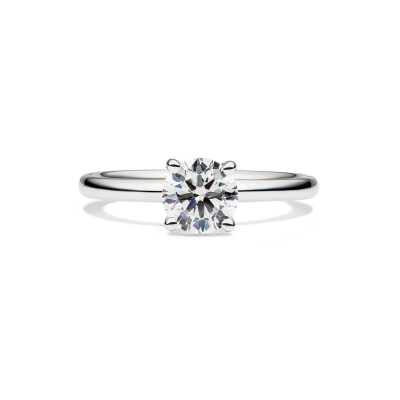 Lab Grown Diamond Solitaire Round Engagement Ring in 14k White Gold &#40;1 ct.&#41; – Image 1 of 1