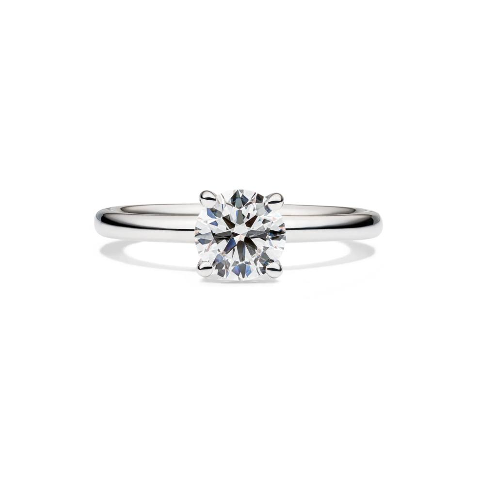 Lab Grown Diamond Solitaire Round Engagement Ring in 14k White Gold (1 ct.) – Image 1 of 5