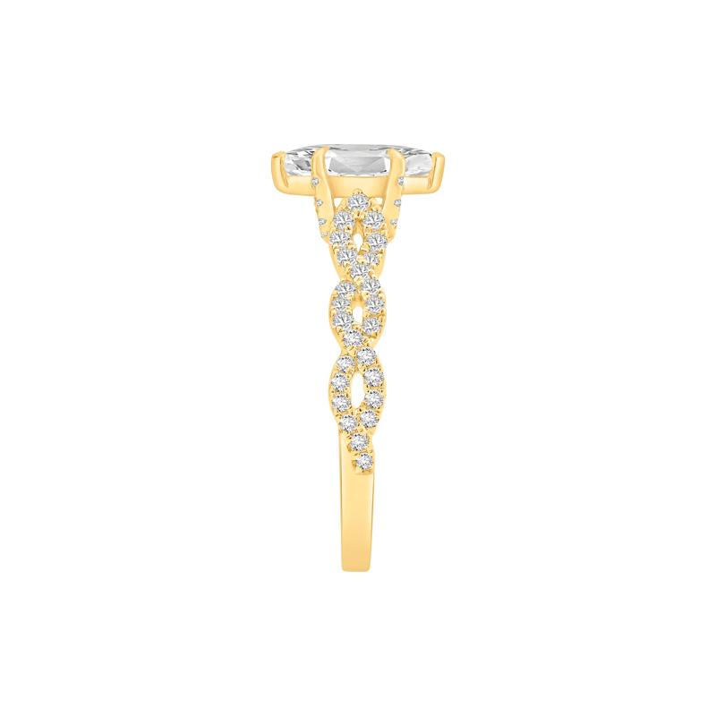 Marquise Center Diamond Engagement Ring in 18K Yellow Gold &#40;1-1/2 ct. tw.&#41; – Image 3 of 4