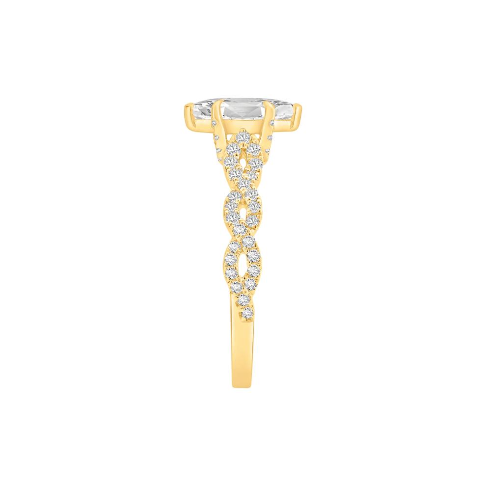 Marquise Center Diamond Engagement Ring in 18K Yellow Gold (1-1/2 ct. tw.) – Image 3 of 4