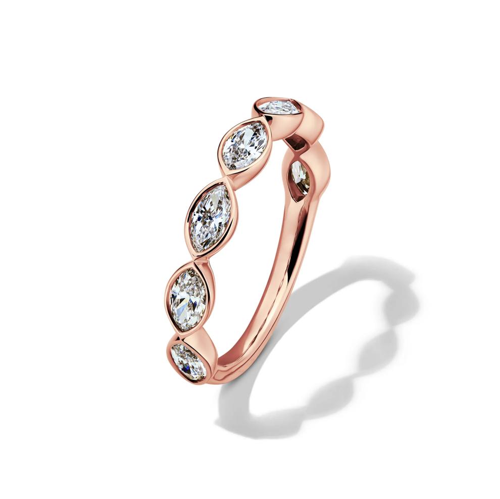Lab Grown Diamond Marquise Bezel-Set Anniversary Band in 10K Rose Gold (1 ct. tw.) – Image 4 of 4