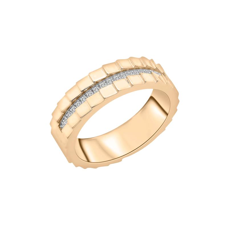 Ribbed Diamond Line Ring in Vermeil &#40;1/10 ct. tw.&#41; – Image 4 of 7
