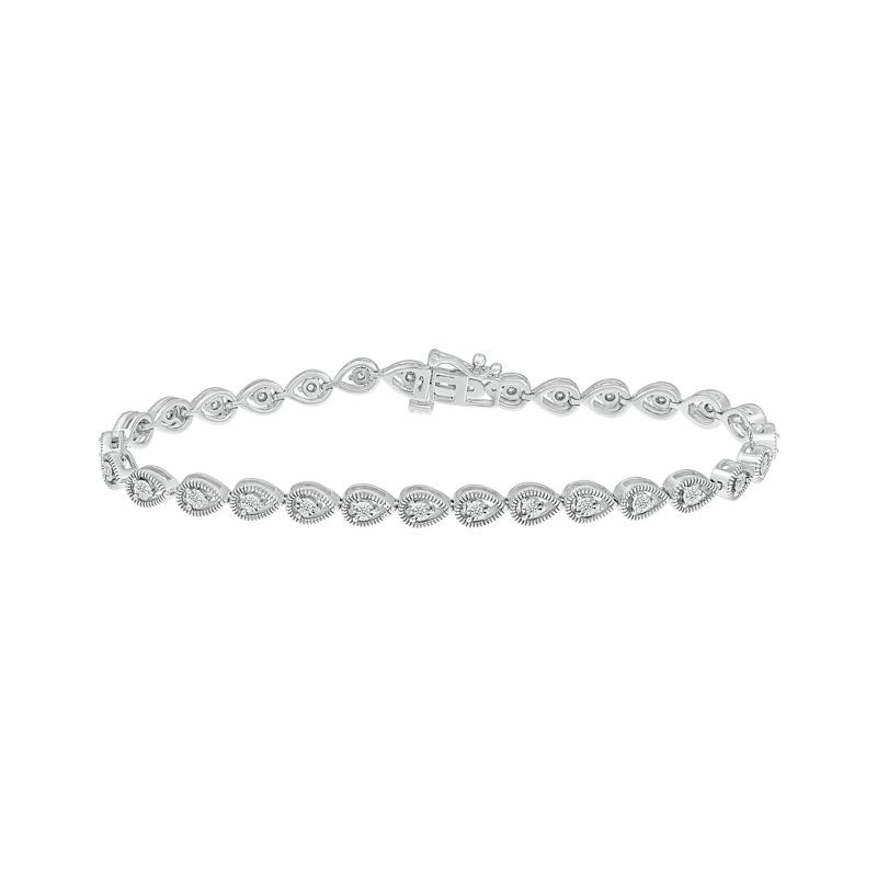 Diamond Pear-Shaped Line Bracelet in Sterling Silver &#40;1/5 ct. tw.&#41; – Image 1 of 2