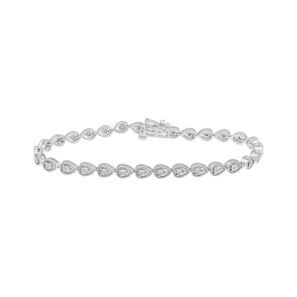 Diamond Pear-Shaped Line Bracelet in Sterling Silver (1/5 ct. tw.) – Image 1 of 2