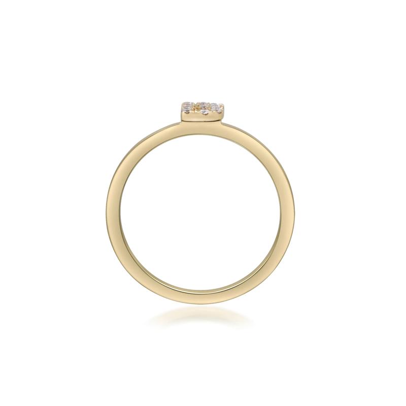 Diamond Accent &quot;B&quot; Initial Ring in 10K Yellow Gold – Image 2 of 5