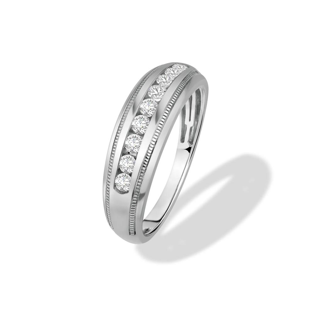 Men's Diamond Milgrain Band in 10K White Gold (1/2 ct. tw.) – Image 4 of 4