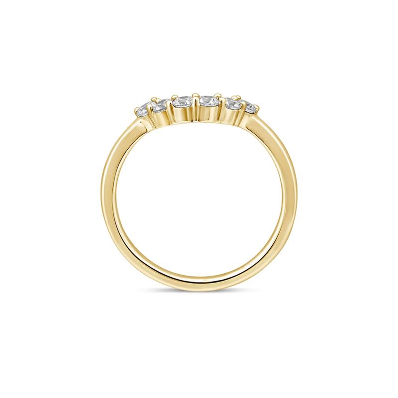 Contour Wedding Band with Diamond Crescent in 14K Yellow Gold &#40;1/3 ct. tw.&#41; – Image 2 of 3