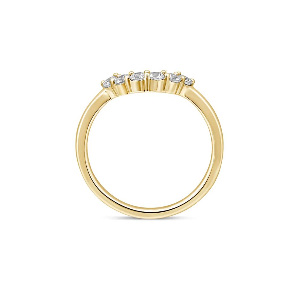 Contour Wedding Band with Diamond Crescent in 14K Yellow Gold (1/3 ct. tw.) – Image 2 of 3