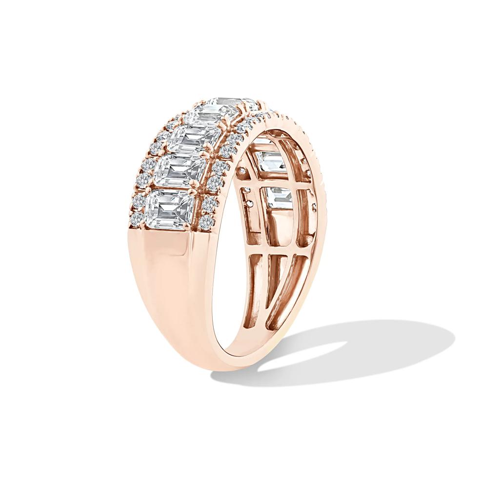 Lab Grown Diamond Emerald Center Band in 10K Gold (2 1/2 ct. tw.) – Image 3 of 4