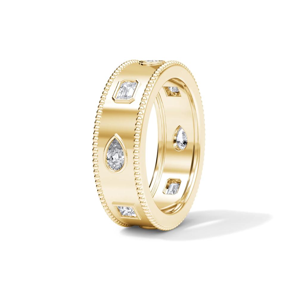 Lab Grown Diamond Mixed Shape Eternity Band in 14K Yellow Gold (5/8 ct. tw.) – Image 3 of 5