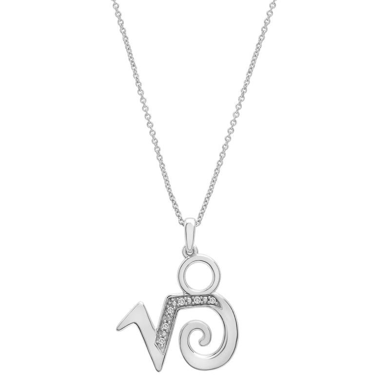 Diamond Accent Capricorn Pendant in Sterling Silver  – Image 1 of 4