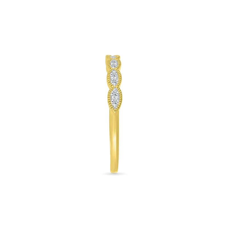 Faux-Marquise Diamond Stack Band in 10K Yellow Gold &#40;1/10 ct. tw.&#41; – Image 3 of 5