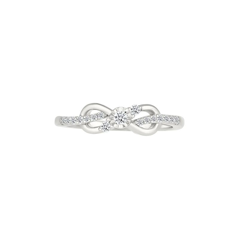 Diamond Accent Infinity Knot Ring in Sterling Silver – Image 4 of 4