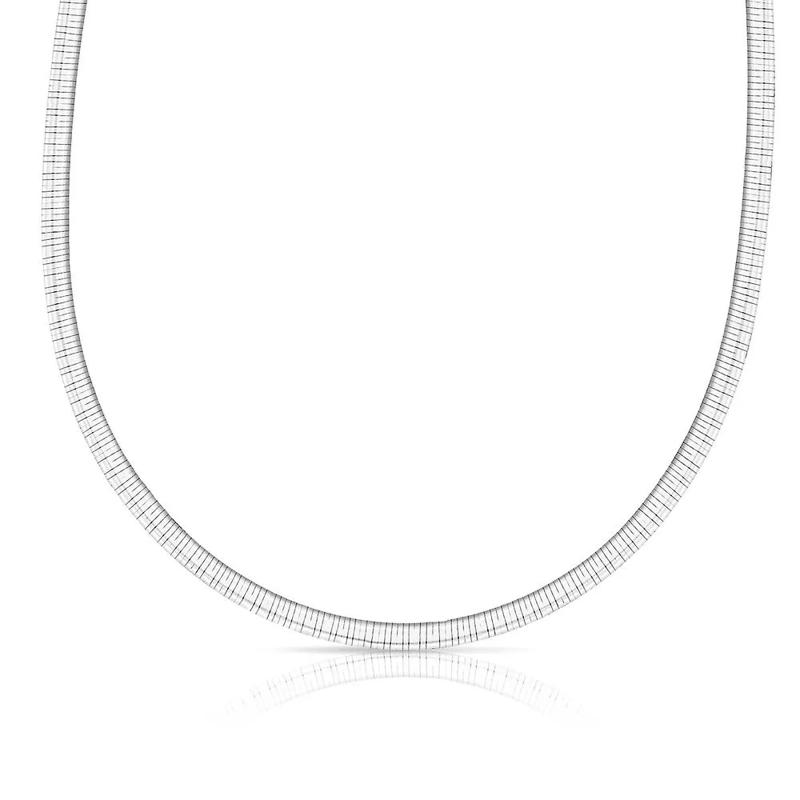 Reversible Omega Necklace in 14K Yellow &amp; White Gold, 16&quot; – Image 2 of 6