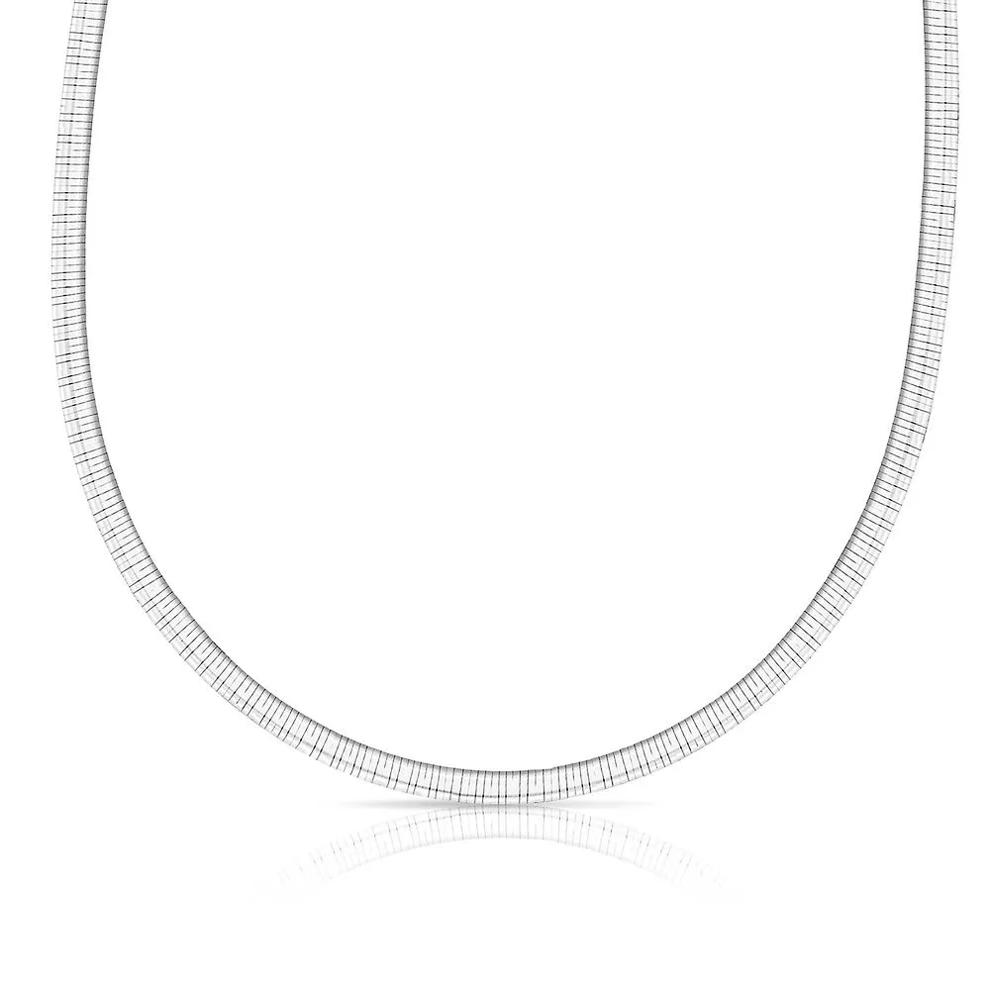 Reversible Omega Necklace in 14K Yellow &amp; White Gold, 16" – Image 2 of 6