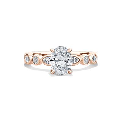 Lab Grown Diamond Oval Center Engagement Ring in 10K Rose Gold (1 3/8 ct. tw.)