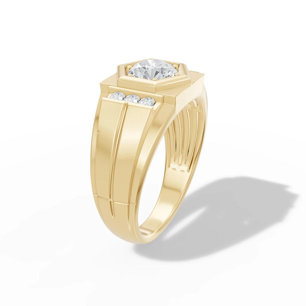 Men's Lab Grown Diamond Ring in 10K Yellow Gold (1 1/7 ct. tw.) – Image 3 of 4