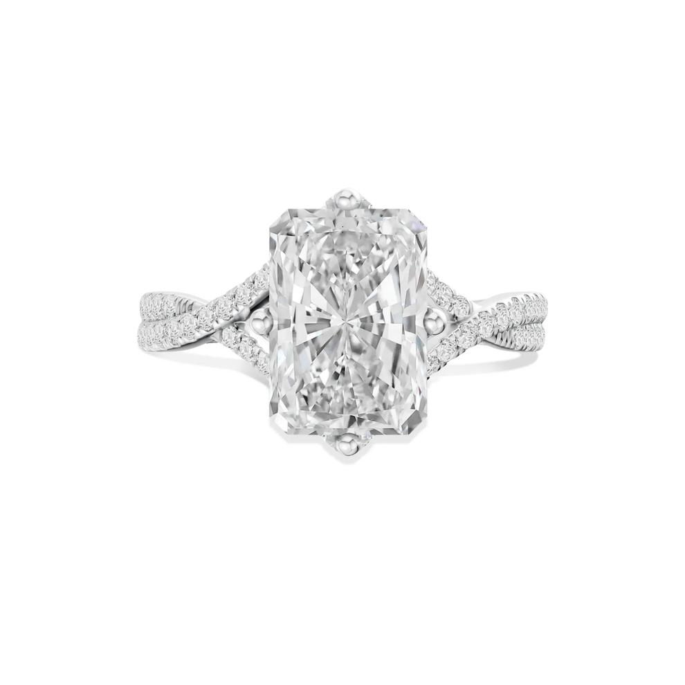 Lucca Lab Grown Diamond Radiant Center Engagement Ring in Platinum (3 1/3 ct. tw.) – Image 1 of 4