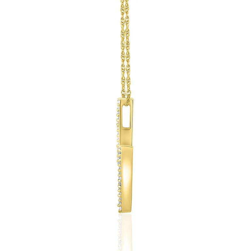 Lightning Bolt Pendant with Pav&eacute; Diamonds in 10K Yellow Gold &#40;1/10 ct. tw.&#41; – Image 2 of 2