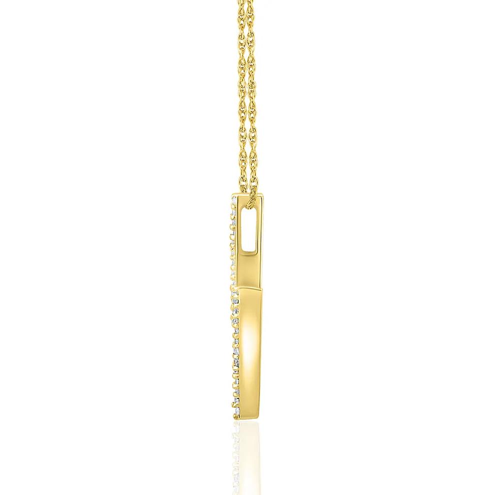 Lightning Bolt Pendant with Pav&eacute; Diamonds in 10K Yellow Gold (1/10 ct. tw.) – Image 2 of 2