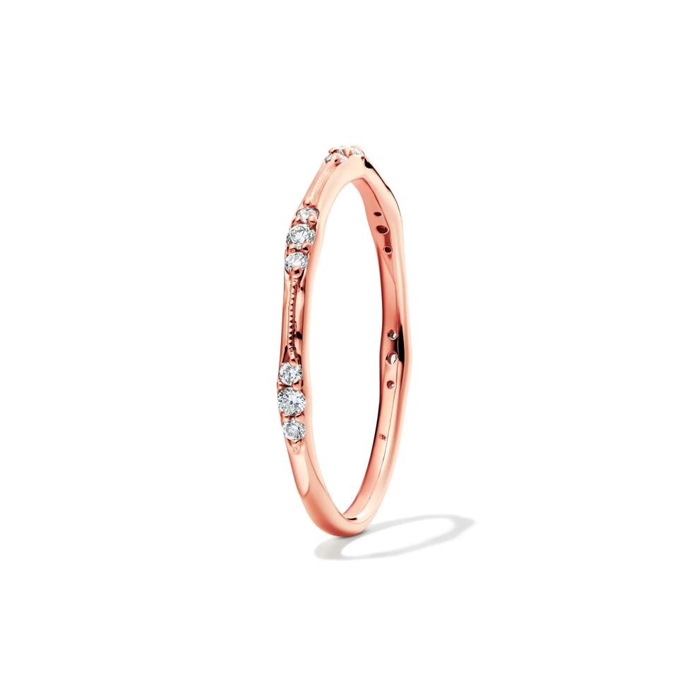 Lab Grown Diamond Milgrain Stack Band in 10K Rose Gold (1/7 ct. tw.) – Image 3 of 4